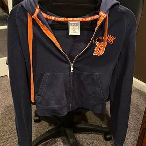 VS pink Detroit Tigers cropped hoodie XS